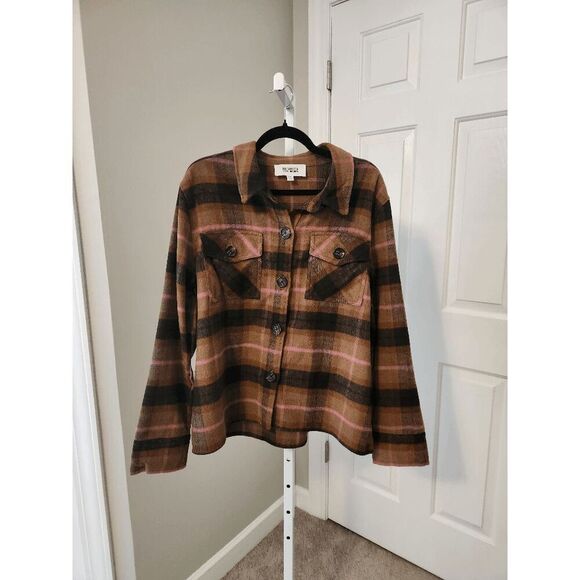 Steve Madden Jackets & Blazers - BB Dakota Steve Madden Boxy Shirt Jacket Size XXL Plaid Outdoors Relaxed Fit